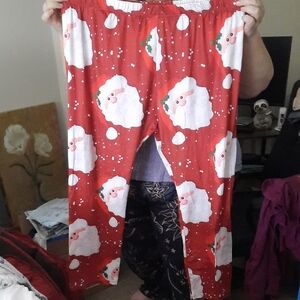 Festive Santa Print Pajama Pants